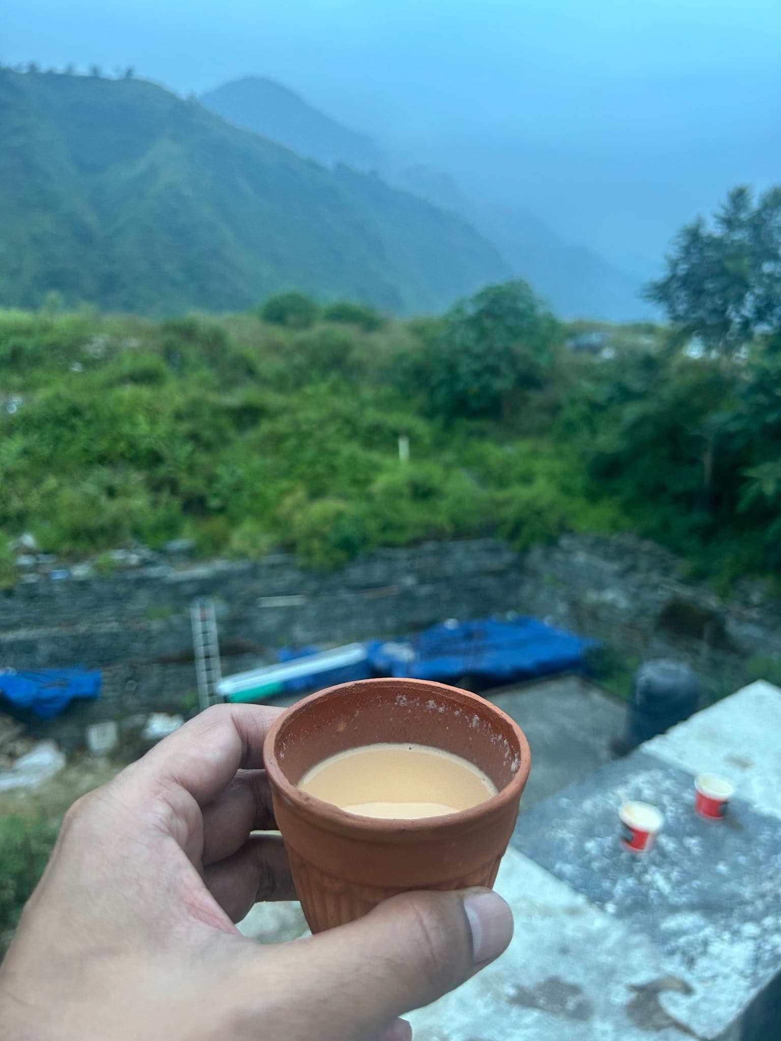 Tea at a stop after Mandi